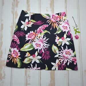 VINTAGE Y2K WHITE STAG Floral Print Wrap Skort Skirt Shorts 6